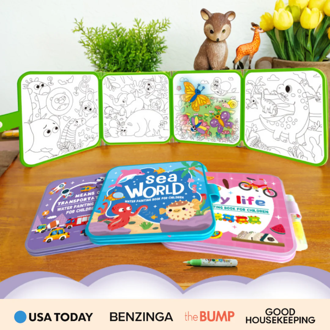 Mess-Free Reusable Water Coloring Book