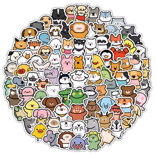 100PCS Cartoon Animal Stickers