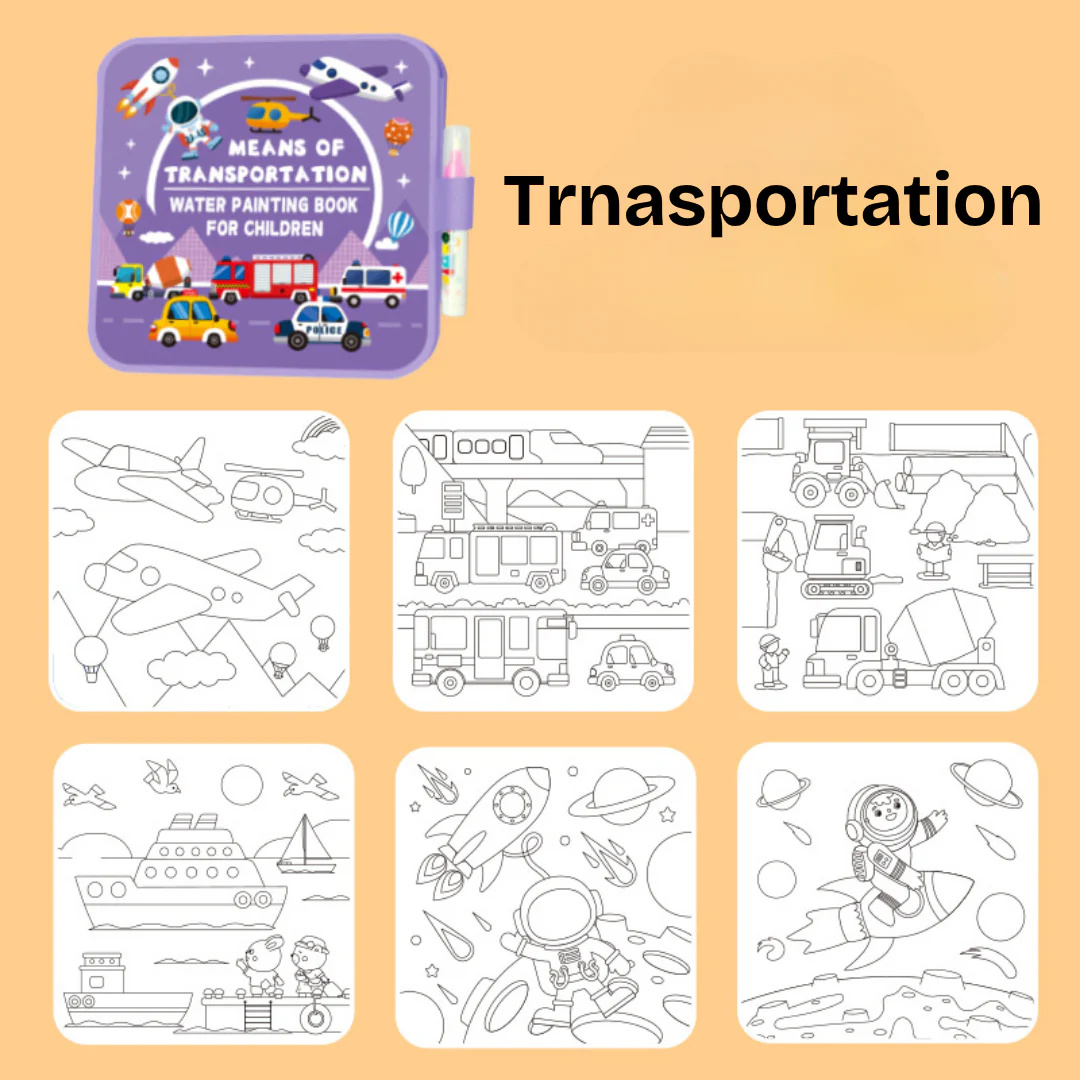 Mess-Free Reusable Water Coloring Book